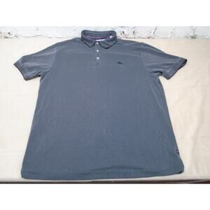 Tommy Bahama Polo Shirt Men's Large Gray Island Zone Short Sleeve Ribbed